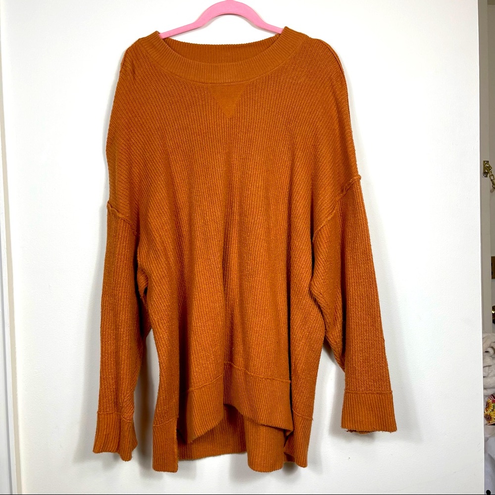 Aerie Burnt Orange Oversized Crewneck Sweater Size Large
